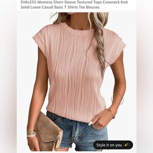 Women's Pink Textured Knit Top